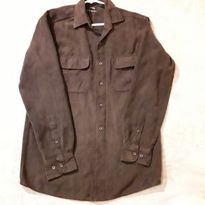 Men's Long Sleeve Sueded Button Up Dress Shirt